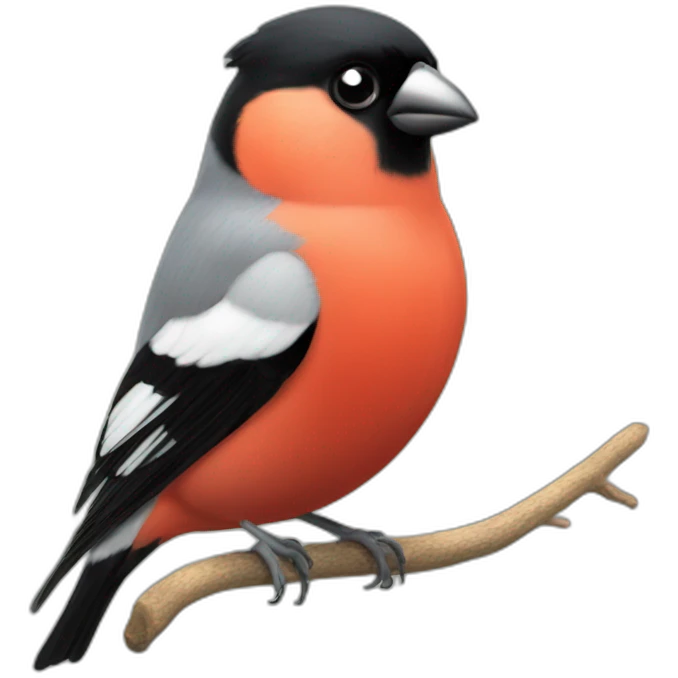 Surprised bullfinch emoji