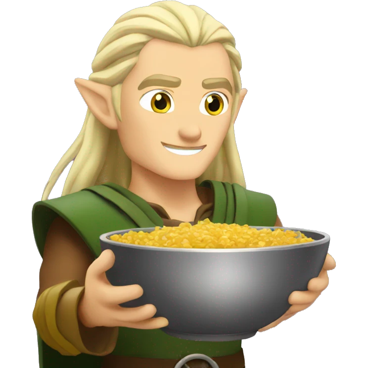Legolas with bowl emoji