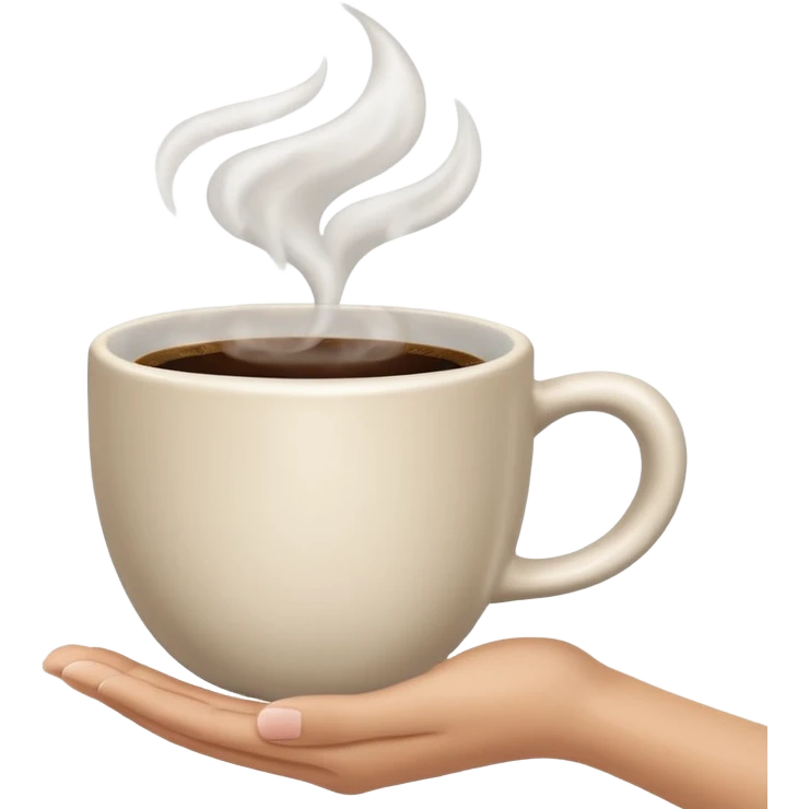 Hand holding a coffee cup emoji