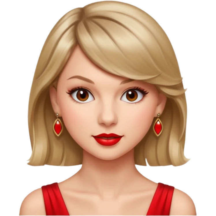 Taylor Swift red líp and elegant look emoji