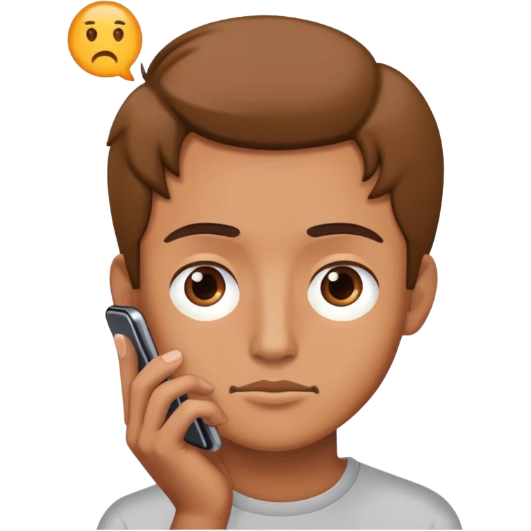 person thinking with iPhone emoji