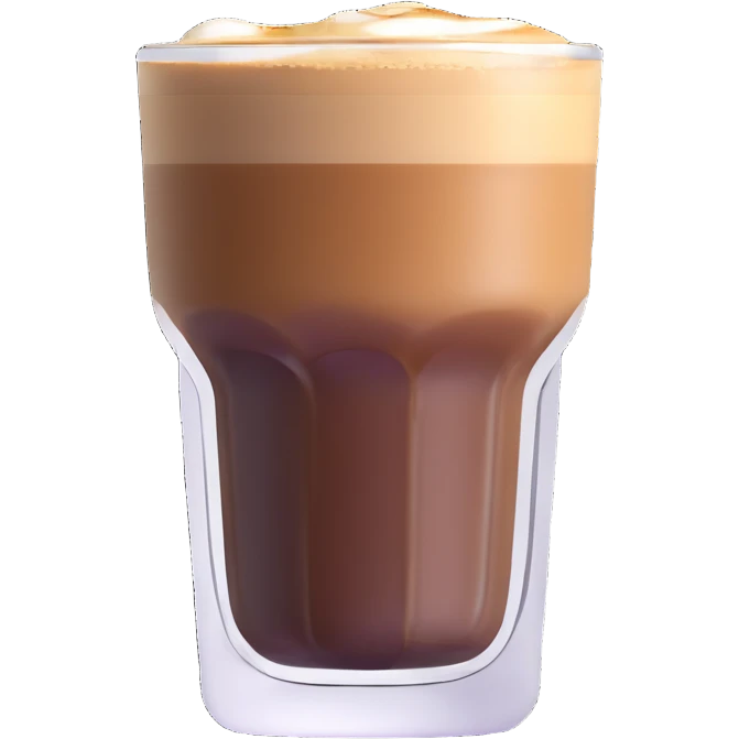 Small 4.5 ounce Gibraltar glass with cortado espresso drink, correctly sized small tumbler glass with espresso and milk emoji