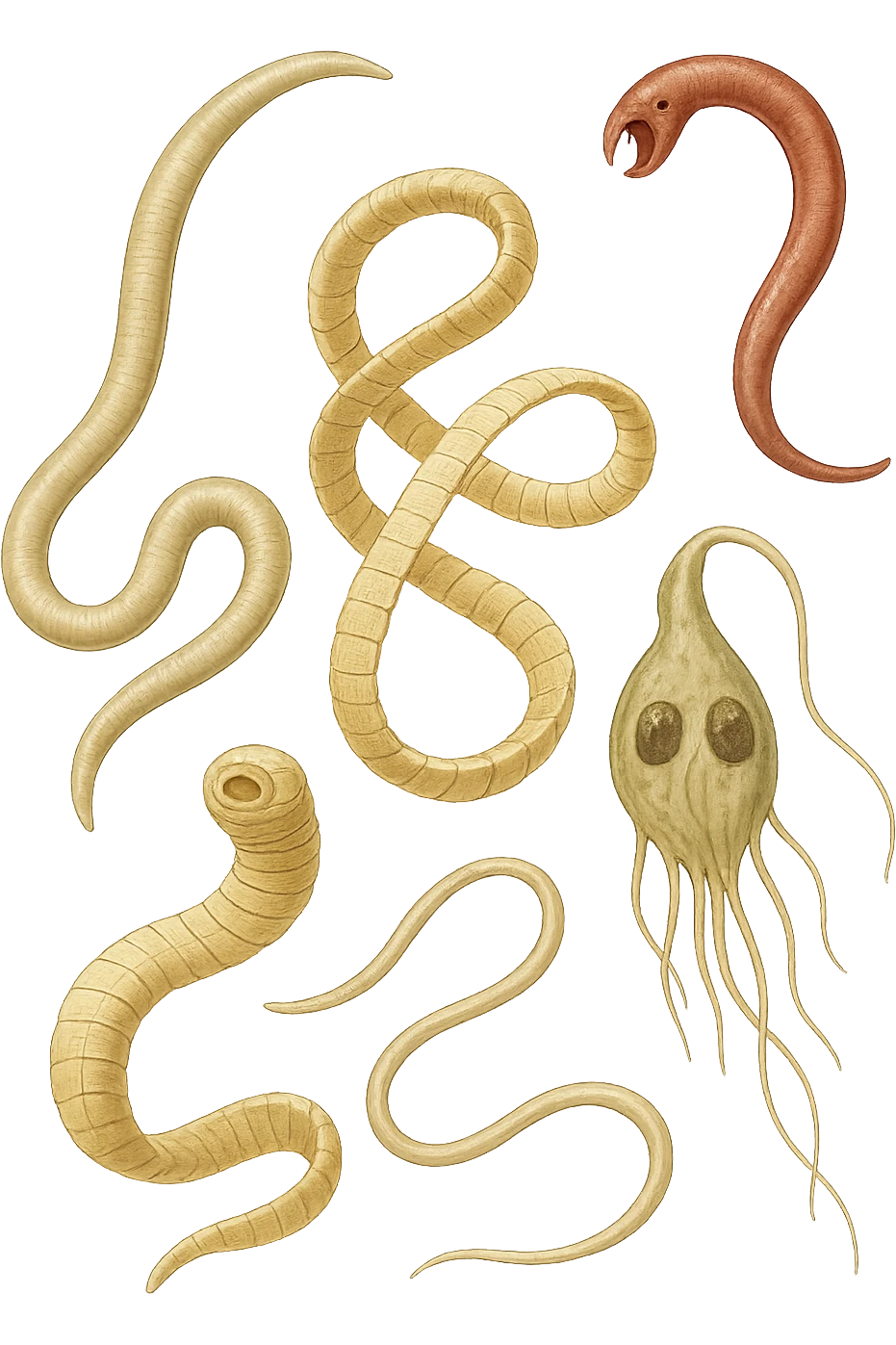 parassiti intestinali senza sfondo emoji