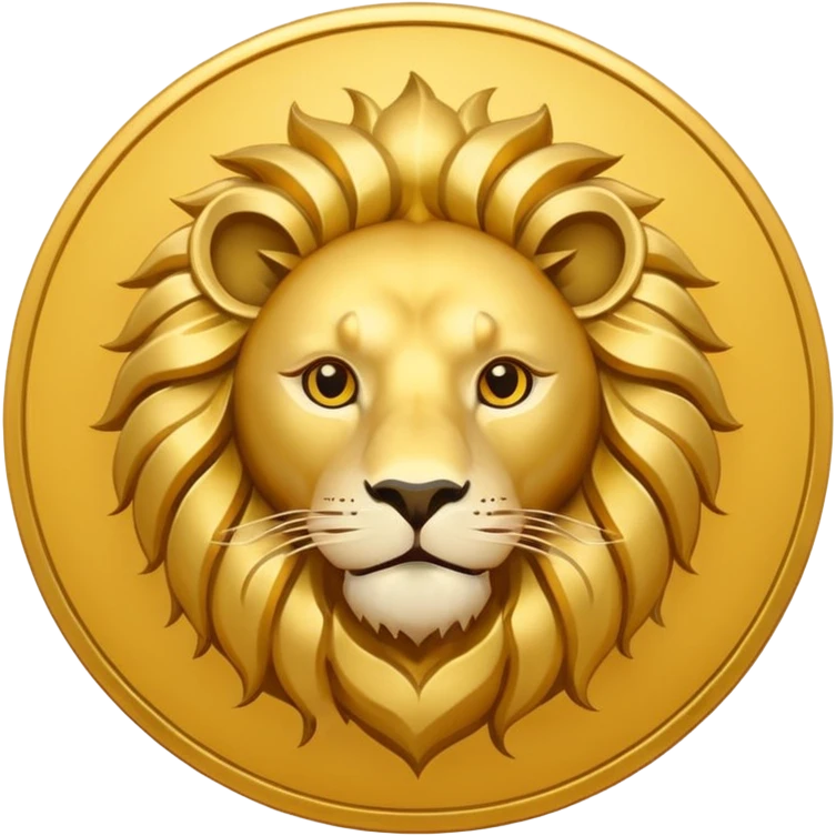 Iranian Lion and Sun symbol, minimalist emoji style, flat design, clean lines, gold lion and sun on transparent background, simple icon, no text, no flag stripes emoji