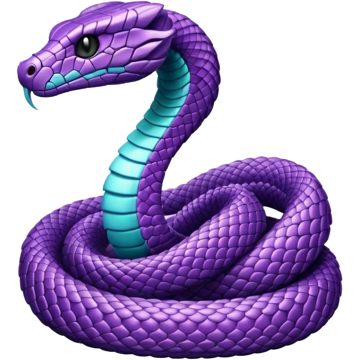 glitter purple and cian cobra emoji