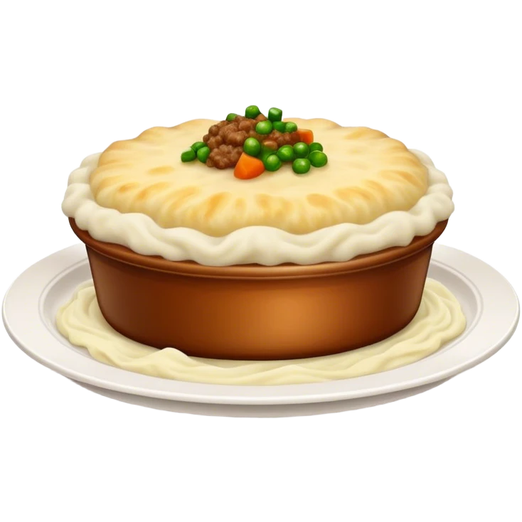 Cinematic Realistic Shepherd's Pie Dish Emoji, depicted with rich, savory minced lamb and vegetable filling topped with creamy mashed potatoes, rendered with exquisite detail and natural warm lighting that highlights its homestyle appeal. emoji