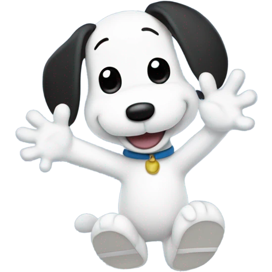Snoopy waving hello  emoji
