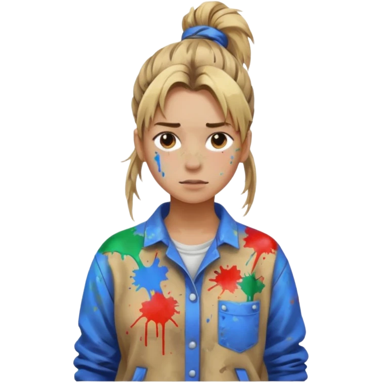 Artist with messy ponytail emoji