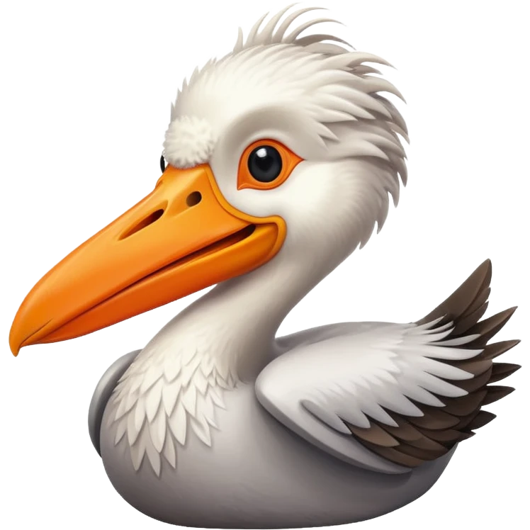 Create a really cute,  simple, cartoon pelican emoji that i can copy and paste into text emoji