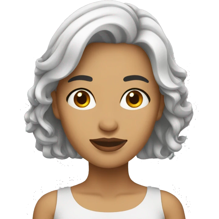 mujer blanca cabello negro emoji