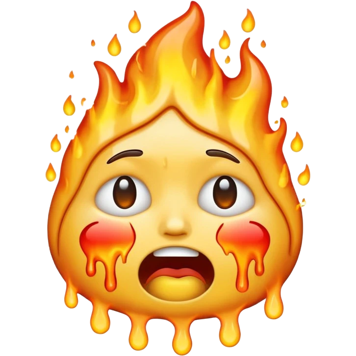 I want an emoji that is crying, melting, on fire. emoji