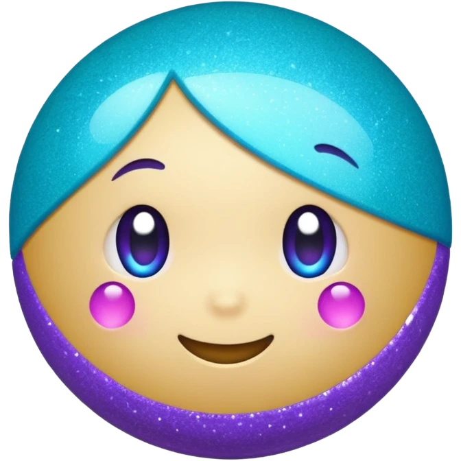 glitter purpel cian little ball emoji