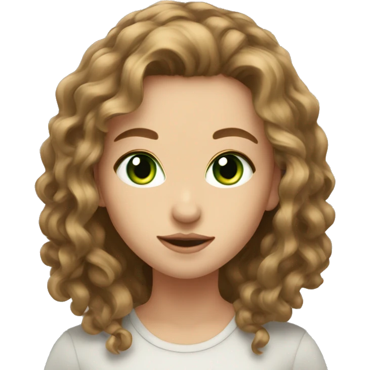 beautiful girl green eyes light brown haie emoji