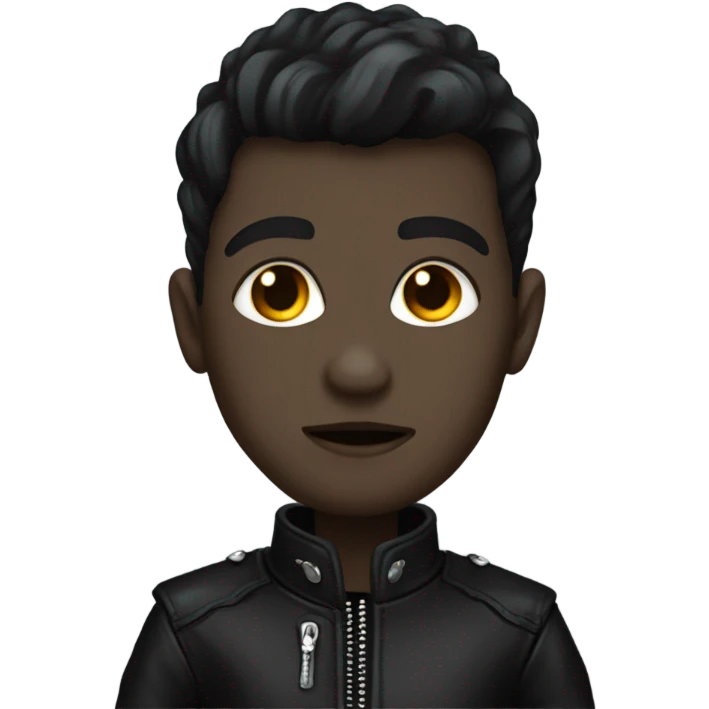 Goth wearing black leather jacket  emoji