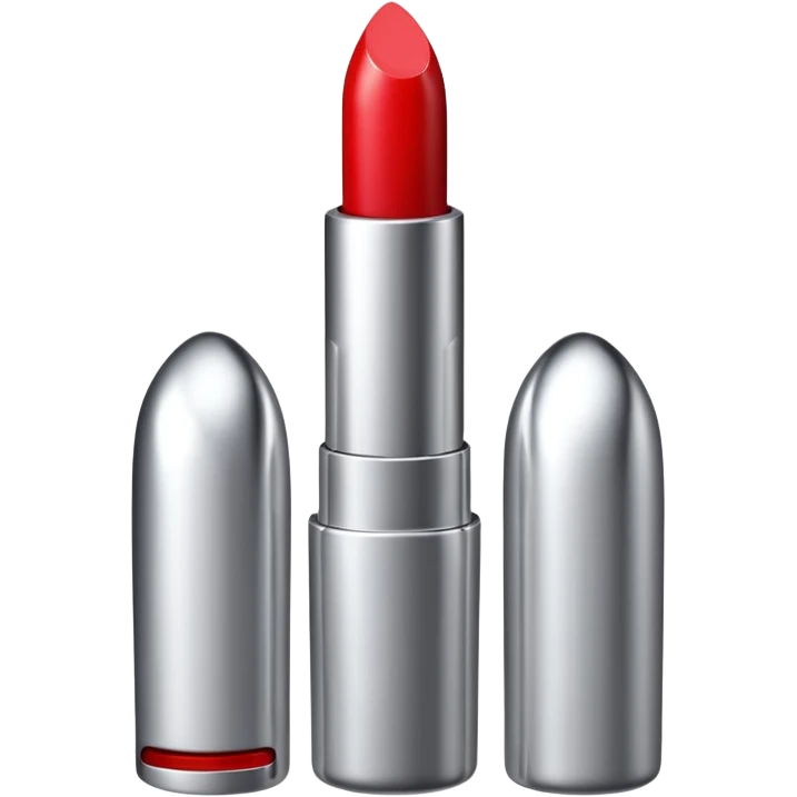 lipstick bullet, polished silver chrome, sexy beauty symbol emoji