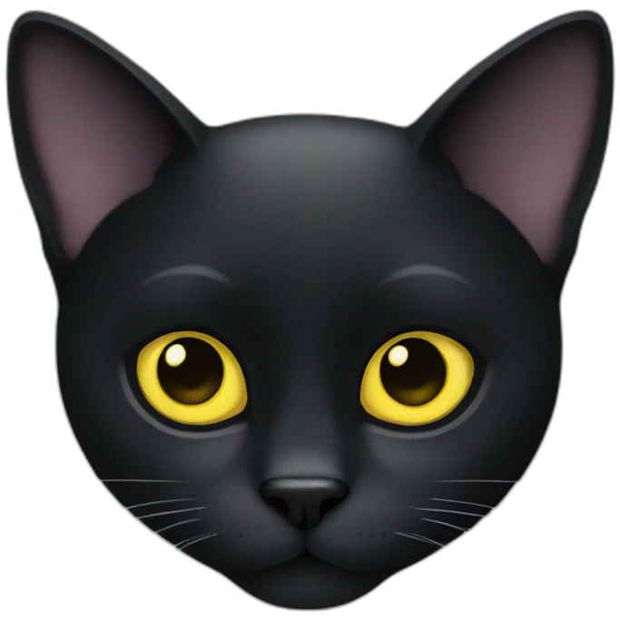 Black cat with yellow eyes emoji
