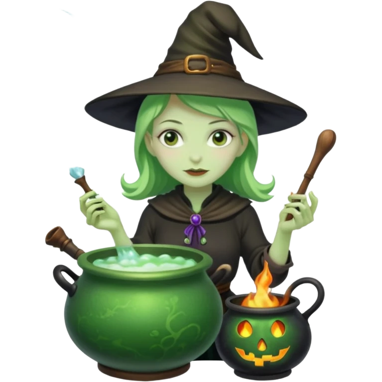 green witch cooking potion emoji