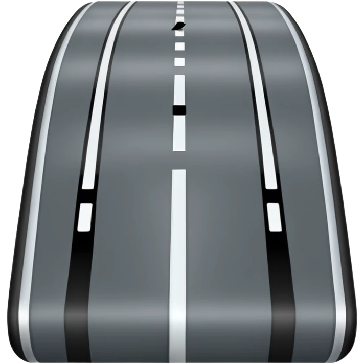 "iOS style road emoji, gray with visible lanes, no background" emoji