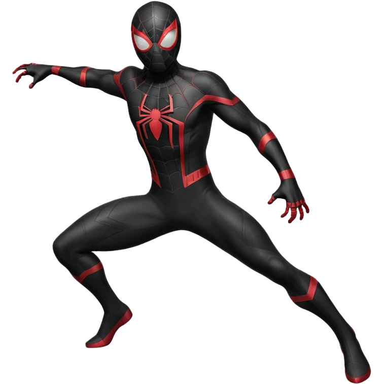 Full Black colored suit spider man emoji