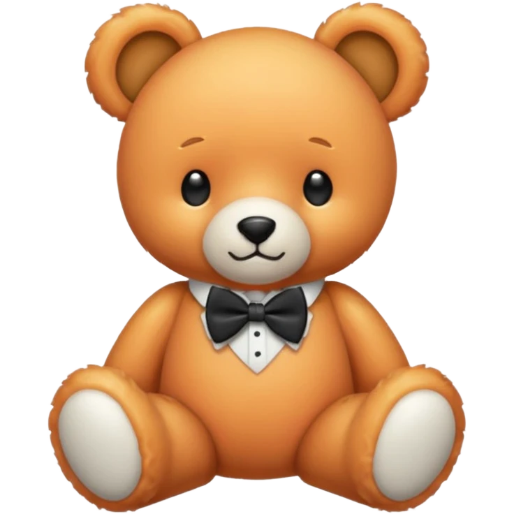 Peach teddy bear with a bow tie emoji