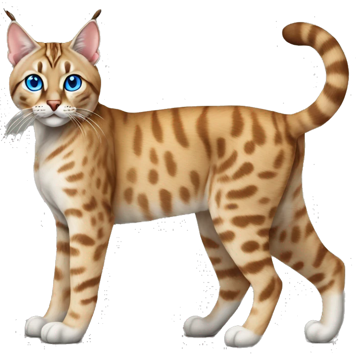 Lynx Bengal cat with Blue eyes standing emoji
