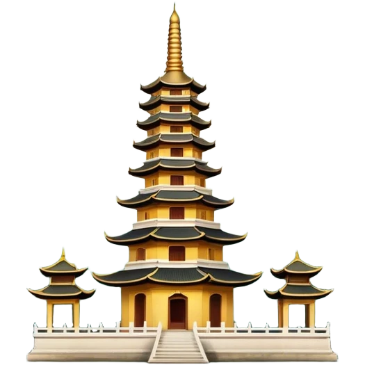 Cinematic Realistic Tran Quoc Pagoda Landmark Emoji, depicted with an ancient pagoda set on tranquil waters rendered with delicate textures and serene, reflective lighting. emoji