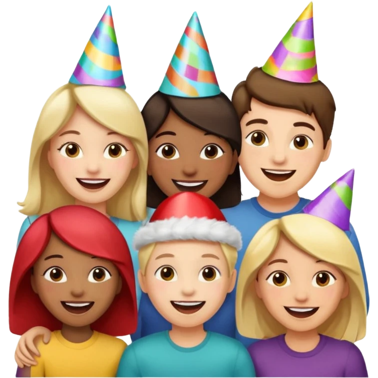 Some friends talking and looking each other emoji