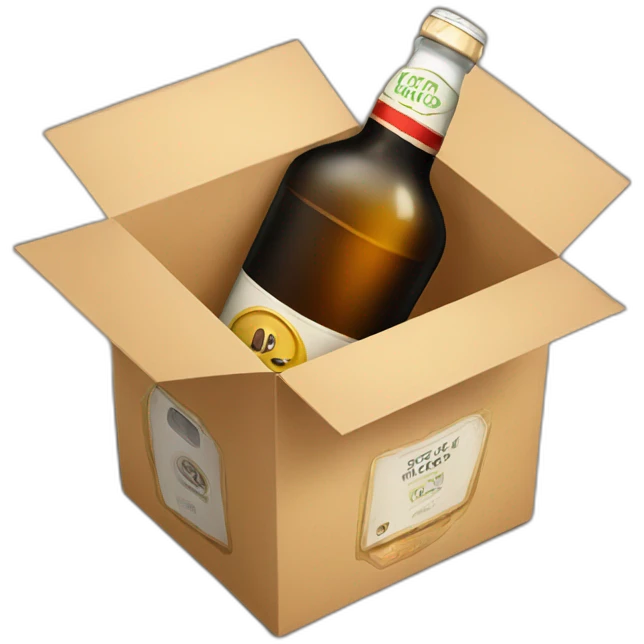 bottle of alcohol inside the box emoji