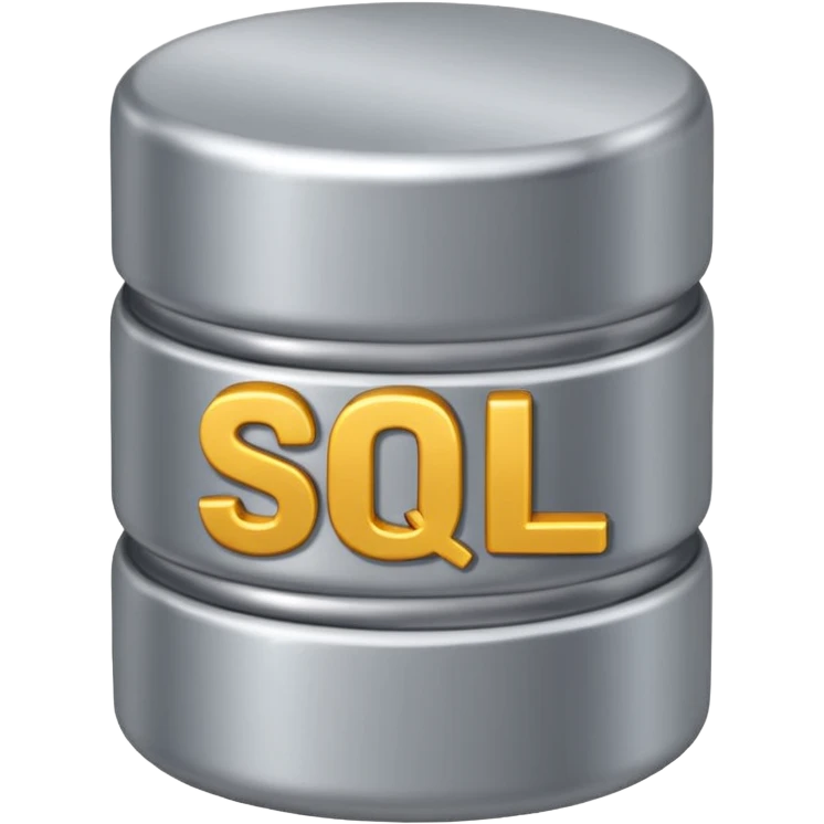 database cylinder with “SQL” letters on it emoji