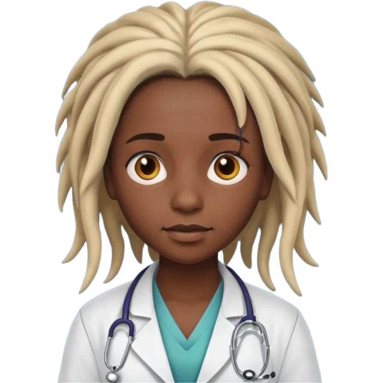 girl doctor with dreadlock emoji
