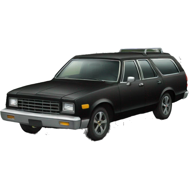 full black wagon car emoji