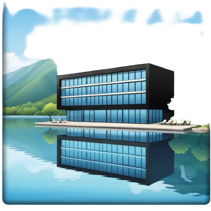 hotel by a lake emoji