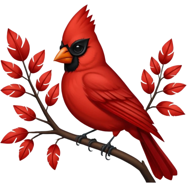 Red cardinal for text emoji