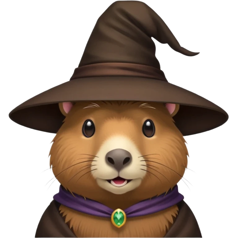 A capybara wearing a witch hat emoji