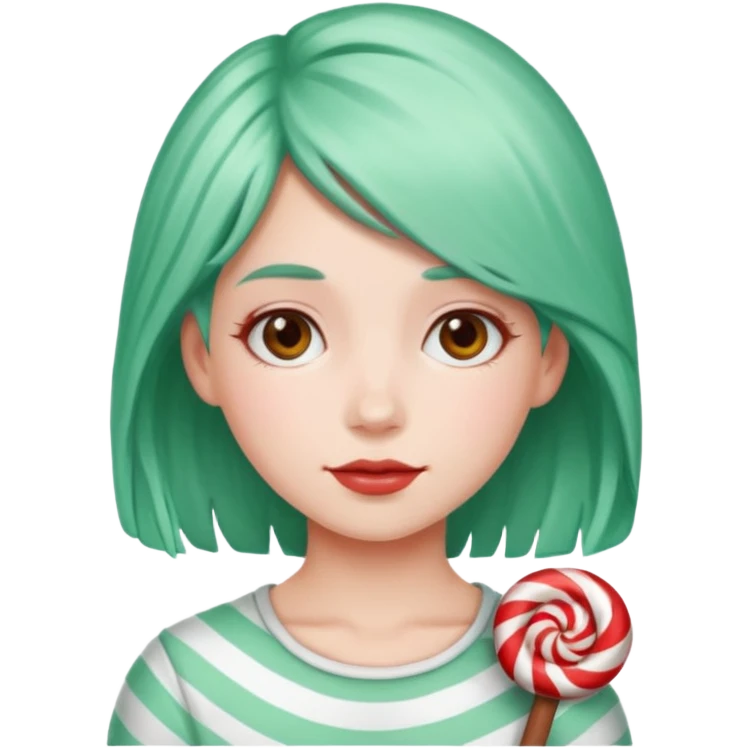 girl with peppermint hair  emoji