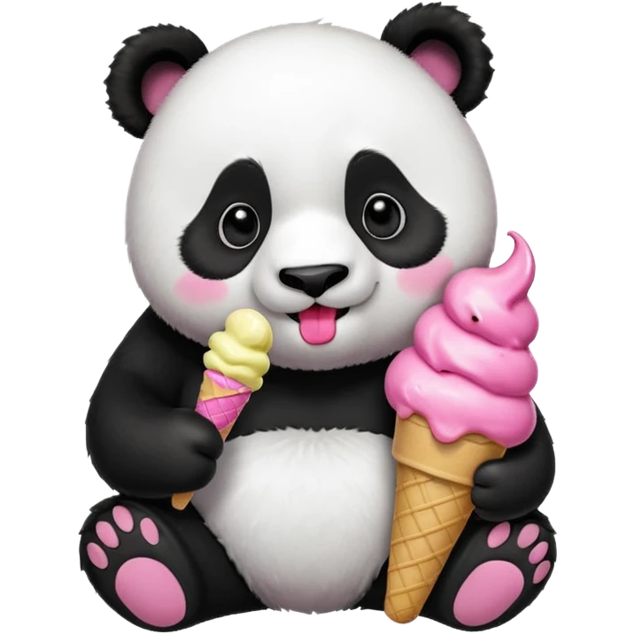 Panda eating ice cream emoji