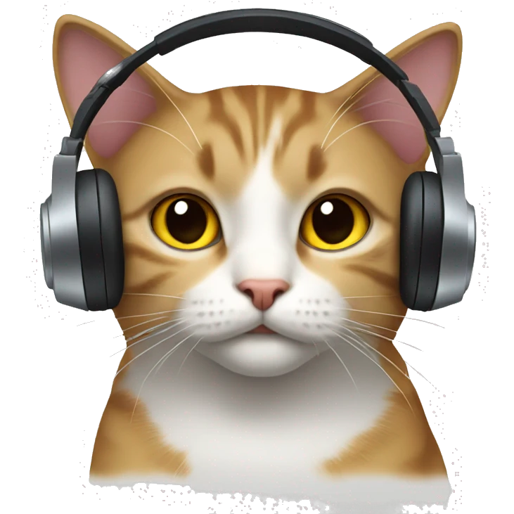 Cat with earphones emoji