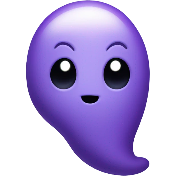 a simple small purple ghost with a cute smile. emoji