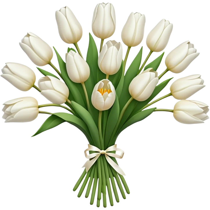 white tulip bouquet  emoji