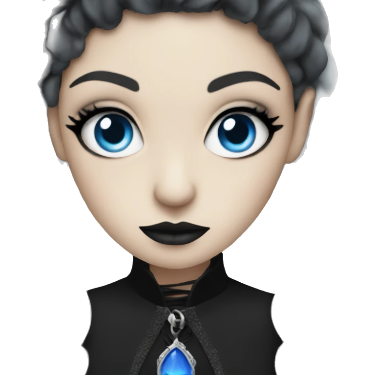 Goth lady with blue eyes emoji