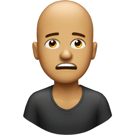 stressed out, buzzed head emoji