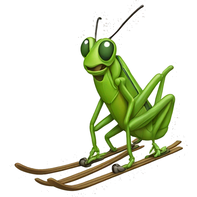 skiing grasshopper emoji