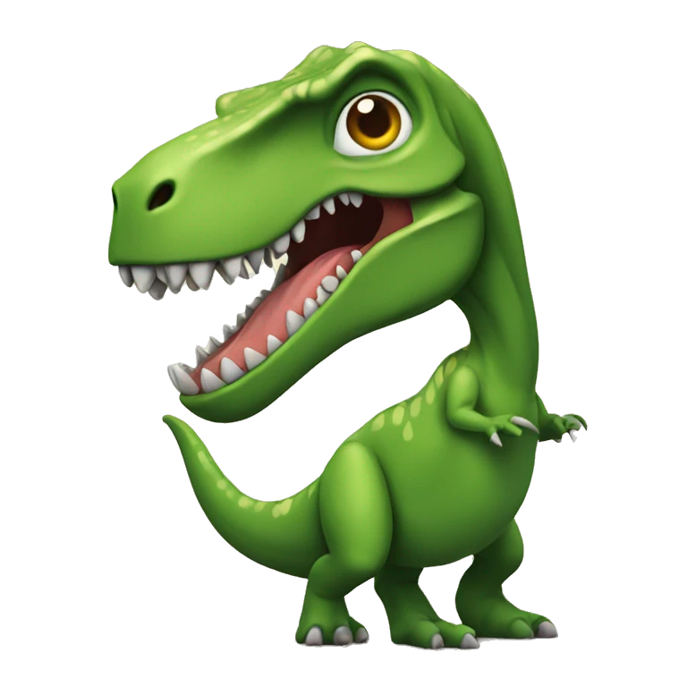 A trex holding a dinosaur  emoji