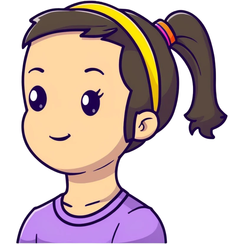 girl with ponytail and colorful headband emoji