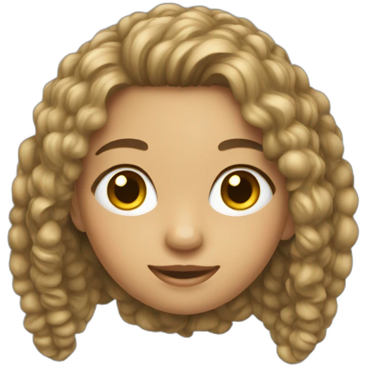 Fille chatin bouclé emoji