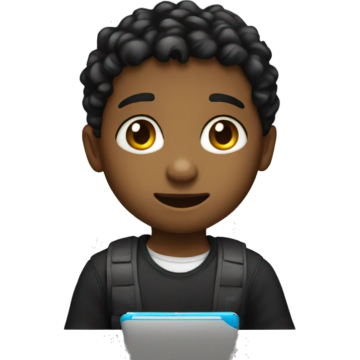 a kid using a ipad emoji