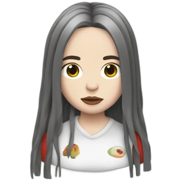 billie eilish with red roots emoji