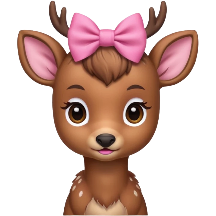 Baby deer with pink bows in their hair  emoji
