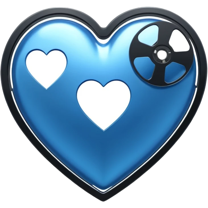 blue heart with a film reel emoji