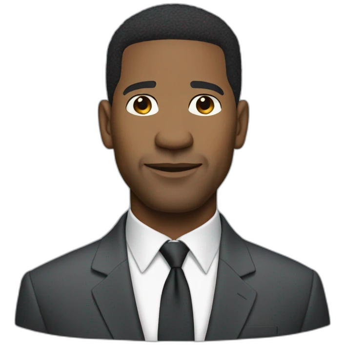 actor Denzel Washington short hair catoon wearing suit emoji